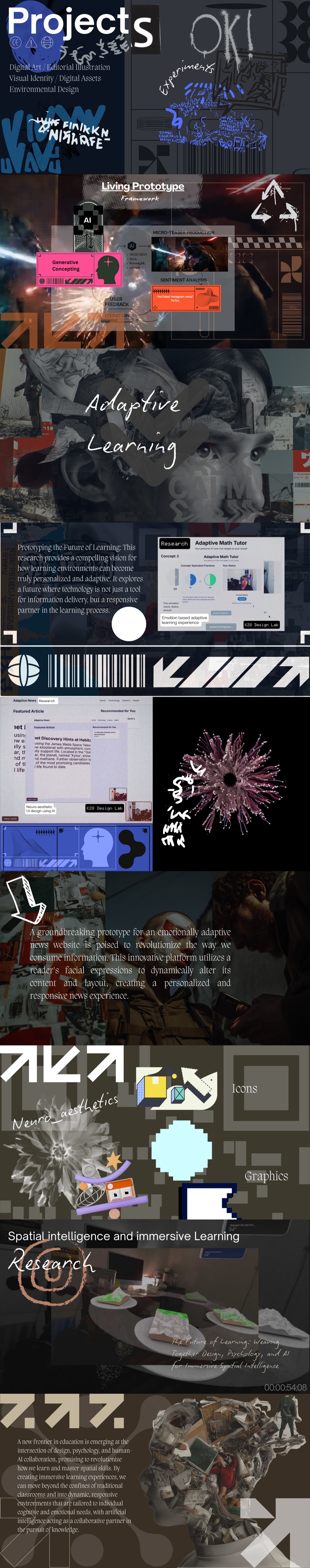 K28 projects page — product and UI design case studies